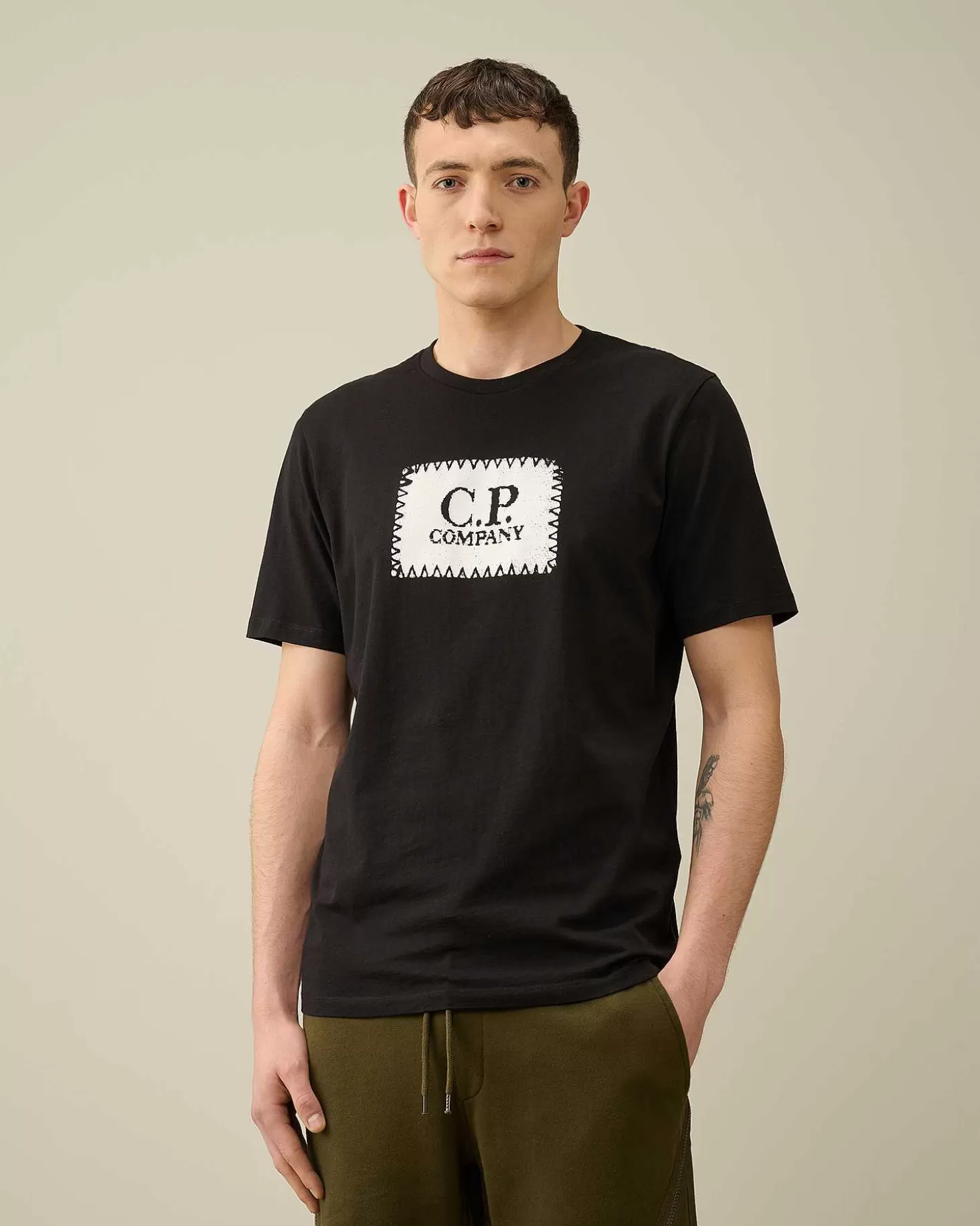 Homme C.P. Company T-Shirts Et Polos^30/1 Jersey Label Style Logo T-Shirt