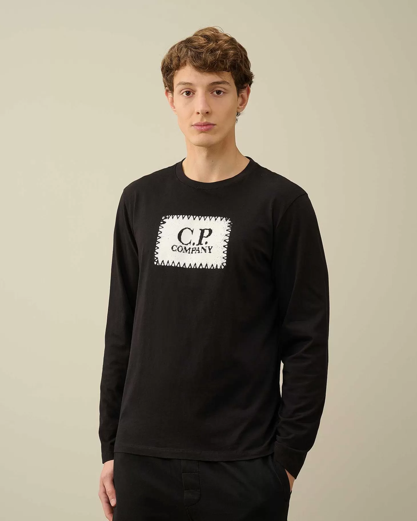 Homme C.P. Company T-Shirts Et Polos^30/1 Jersey Long Sleeved Logo T-Shirt