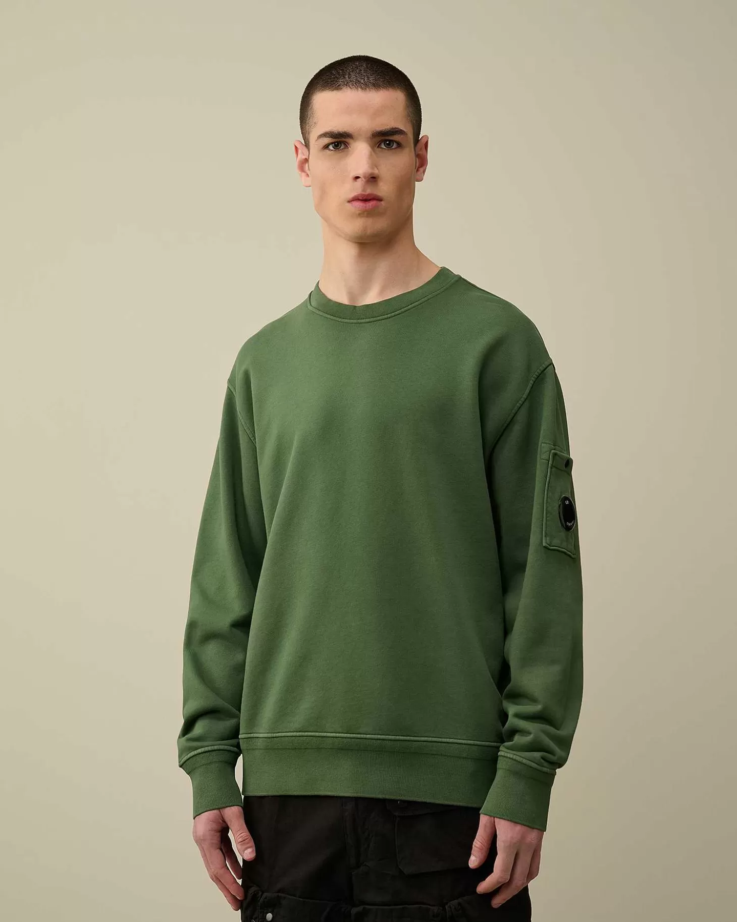 Homme C.P. Company Sweat-Shirts^Cotton Diagonal Fleece Lens Sweatshirt