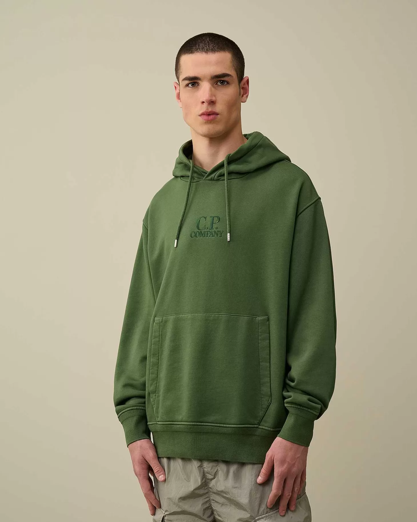 Homme C.P. Company Sweat-Shirts^Cotton Diagonal Fleece Logo Hoodie