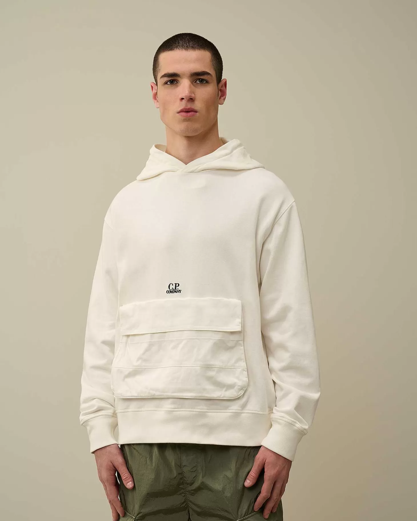 Homme C.P. Company Sweat-Shirts^Cotton Fleece Mixed Hoodie