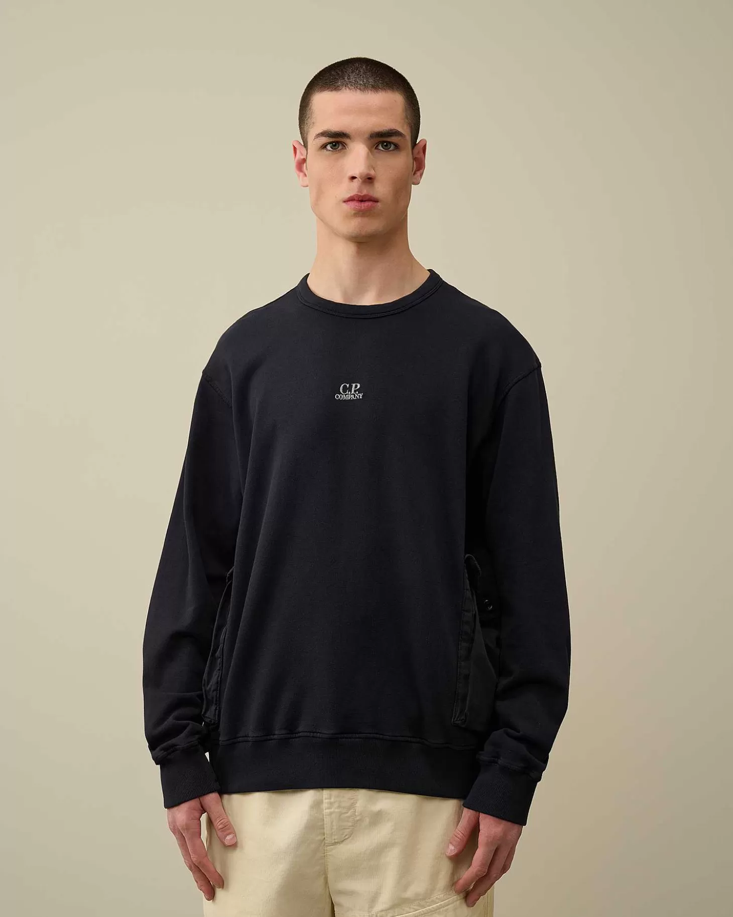 Homme C.P. Company Sweat-Shirts^Cotton Fleece Mixed Sweatshirt