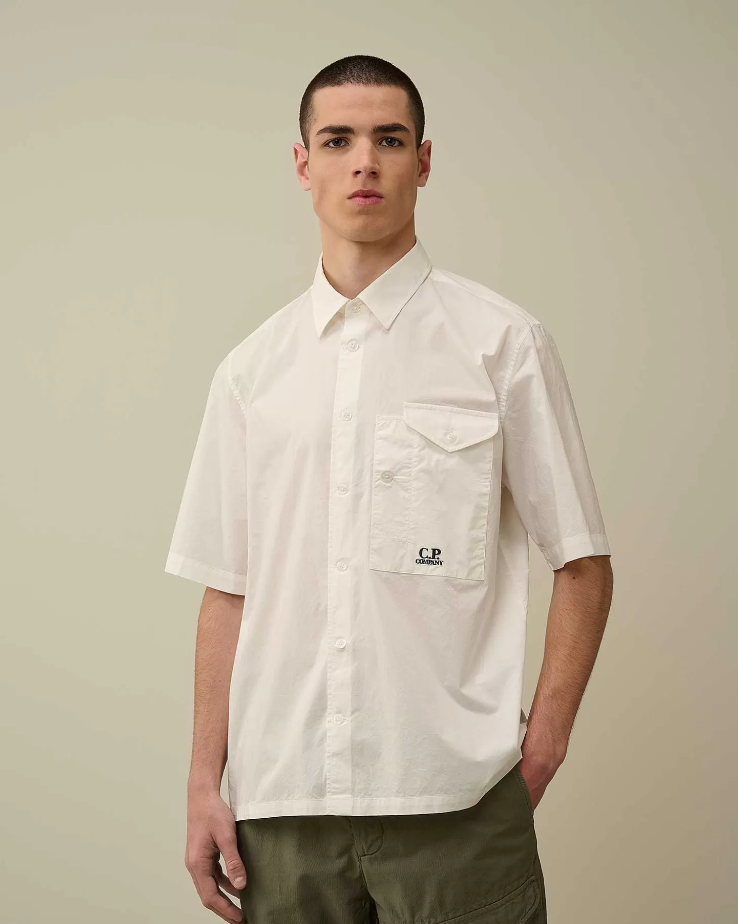 Homme C.P. Company Chemises^Cotton Popeline Short Sleeved Shirt