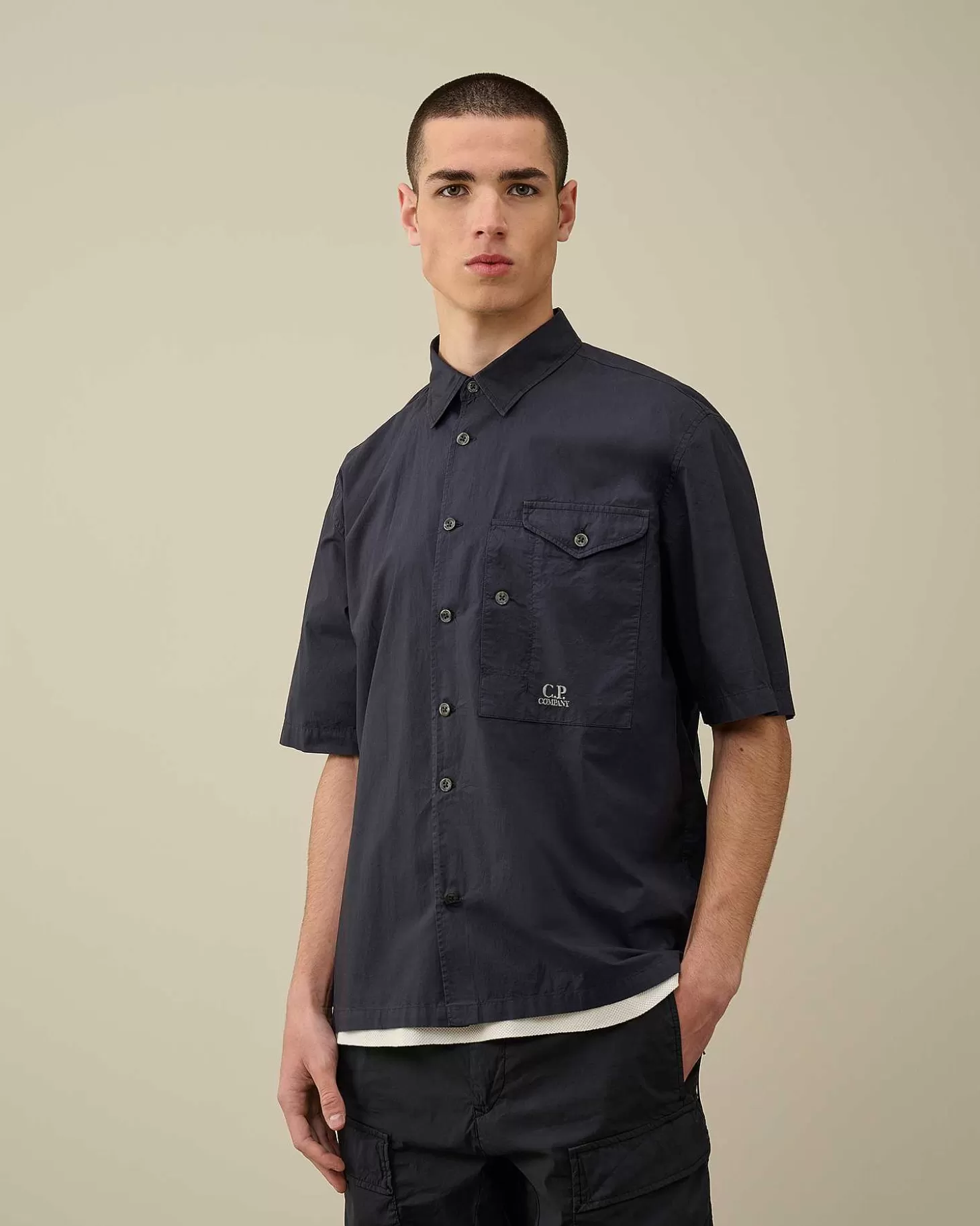 Homme C.P. Company Chemises^Cotton Popeline Short Sleeved Shirt