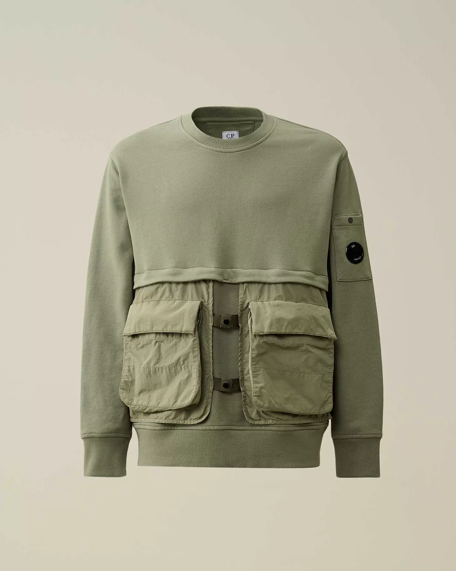 Homme C.P. Company Sweat-Shirts^Diagonal Raised Fleece Mixed Detachable Sweatshirt