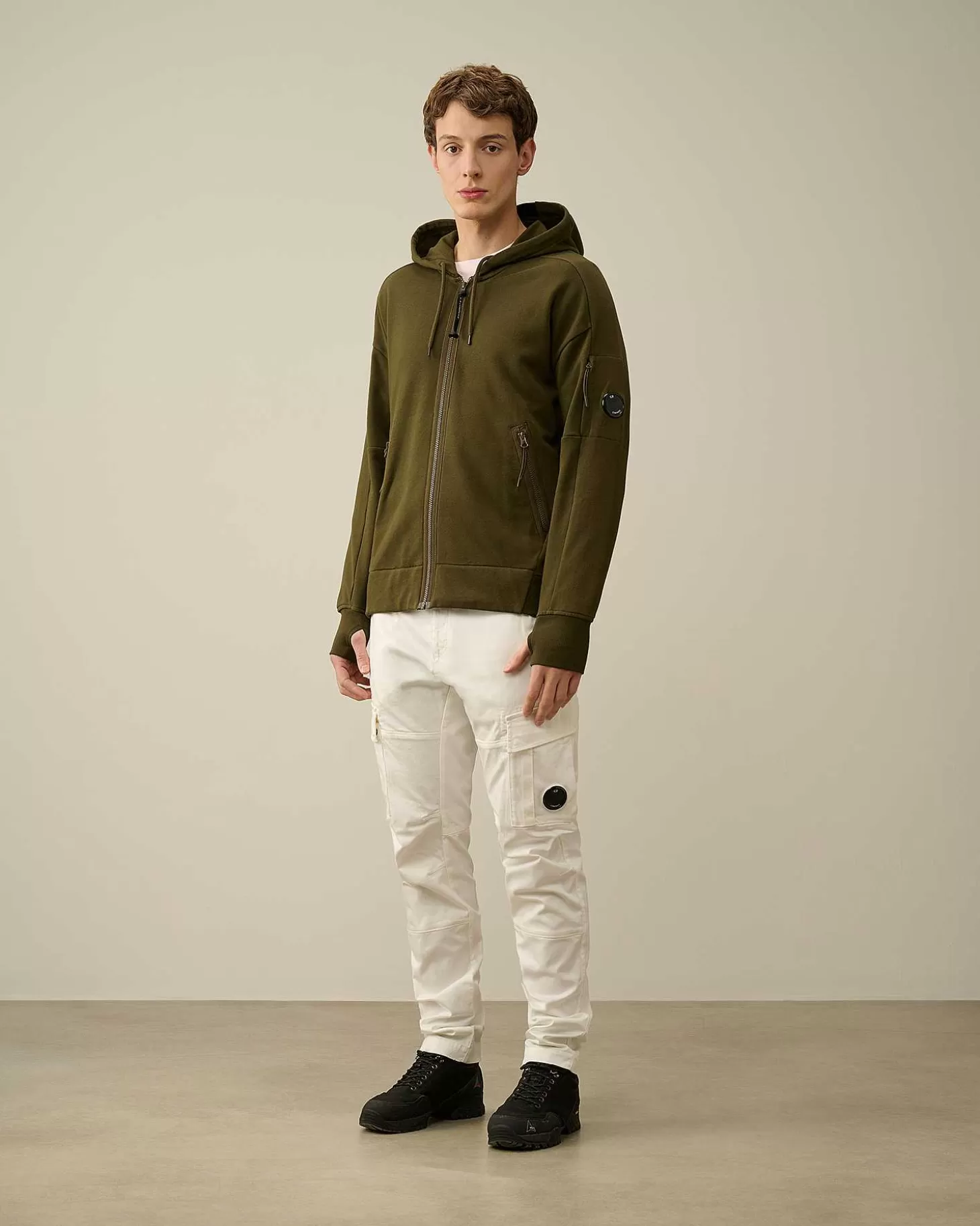 Homme C.P. Company Sweat-Shirts^Diagonal Raised Fleece Zipped Hoodie