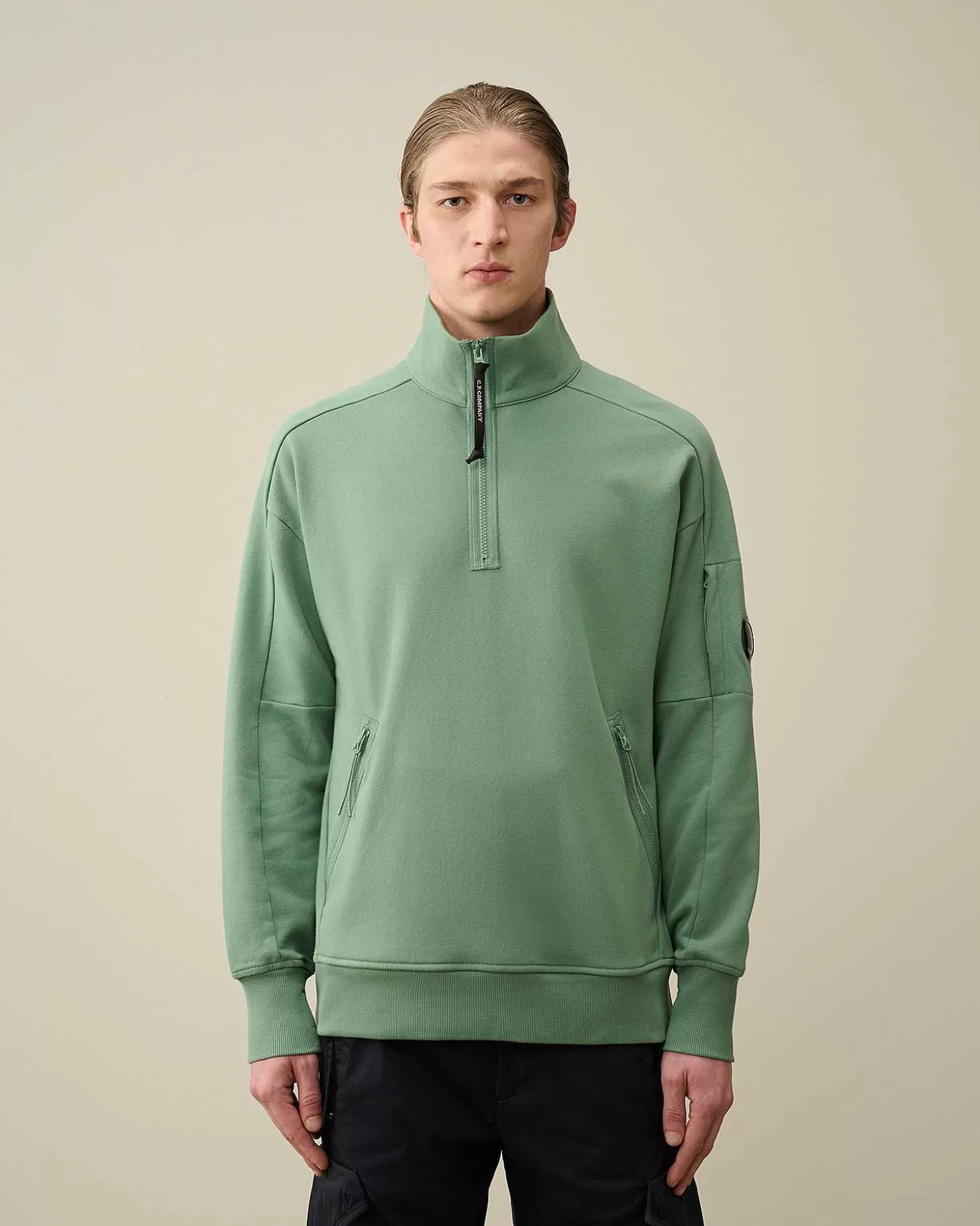 Homme C.P. Company Sweat-Shirts^Diagonal Raised Fleece Zipped Sweatshirt