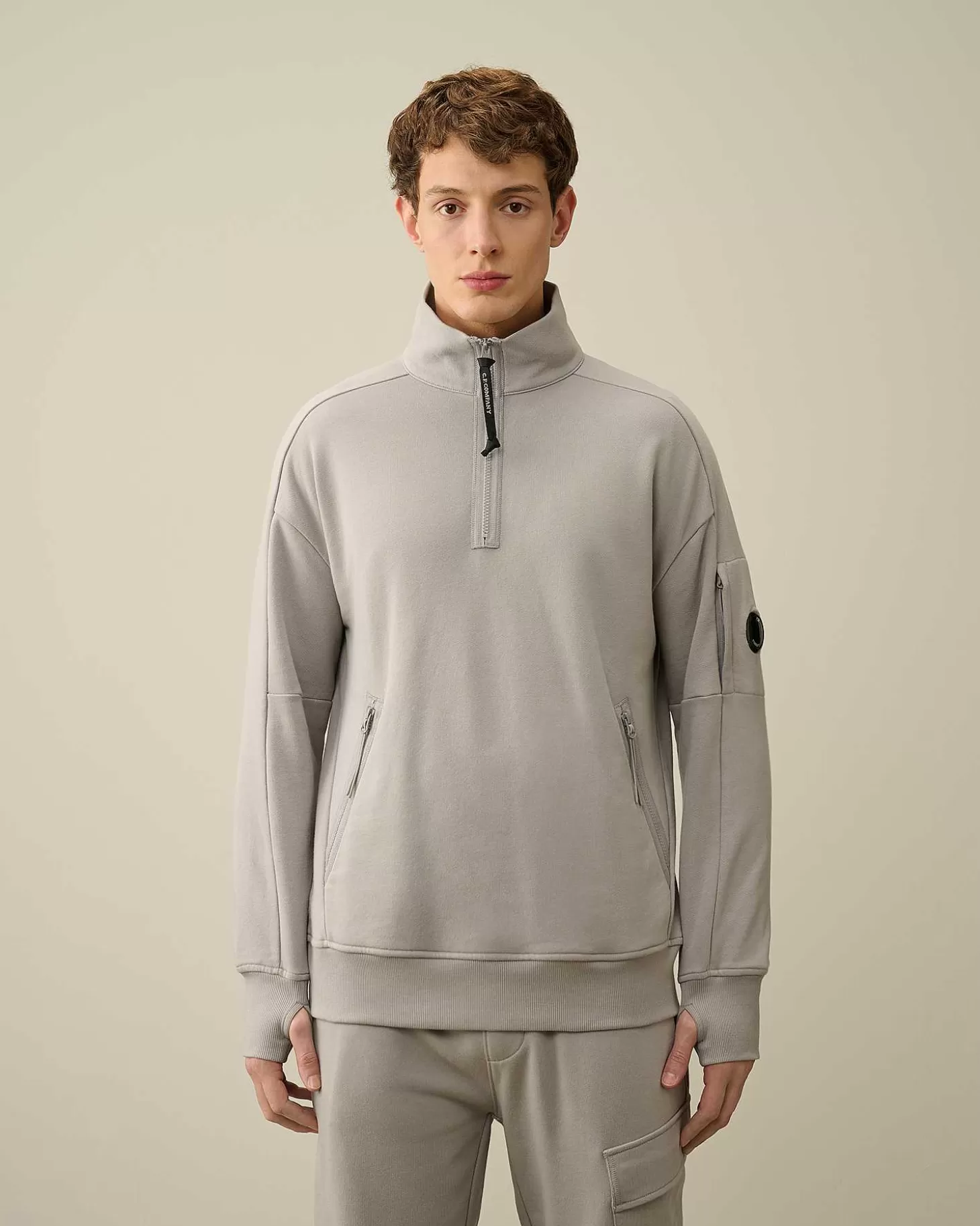 Homme C.P. Company Sweat-Shirts^Diagonal Raised Fleece Zipped Sweatshirt