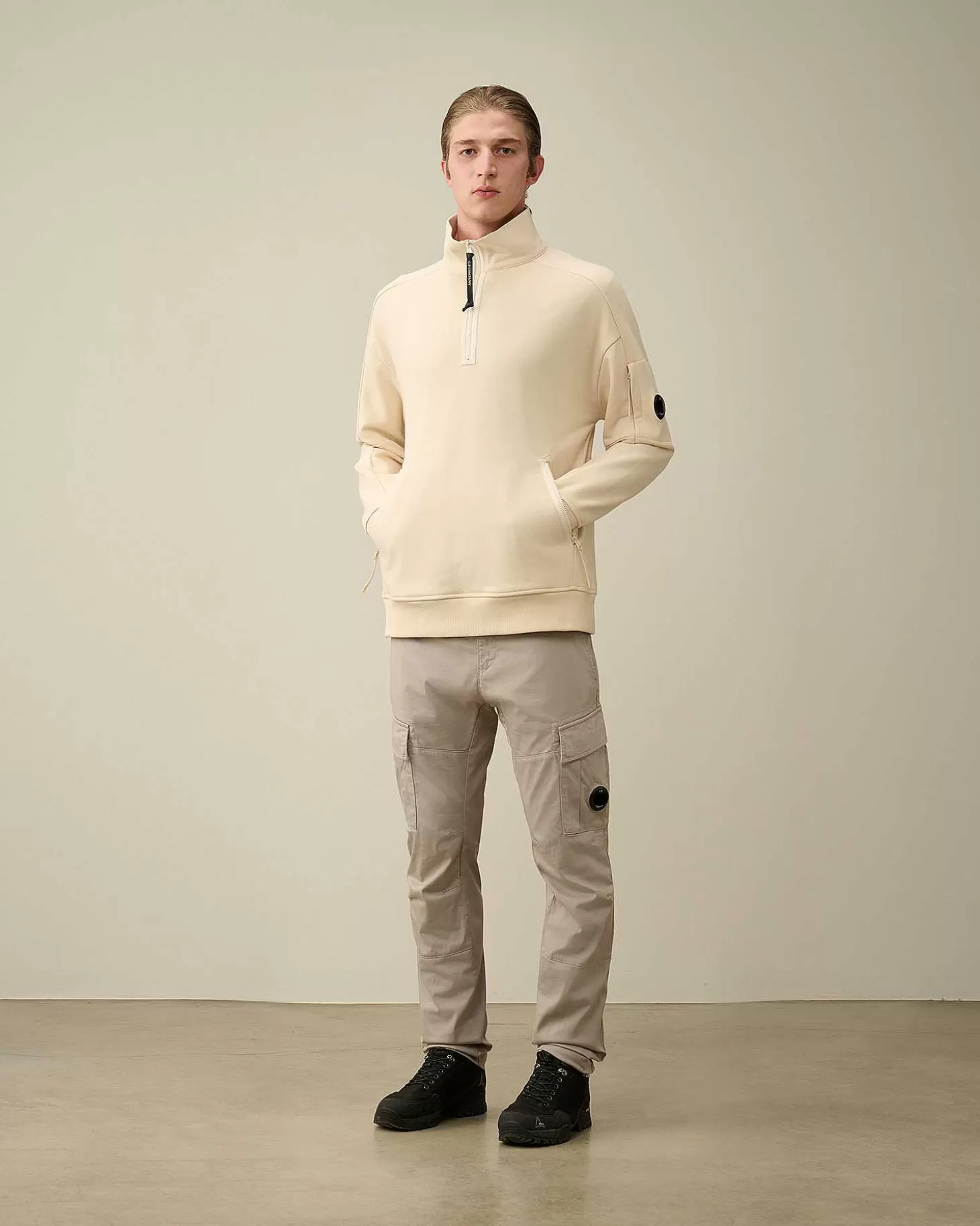 Homme C.P. Company Sweat-Shirts^Diagonal Raised Fleece Zipped Sweatshirt