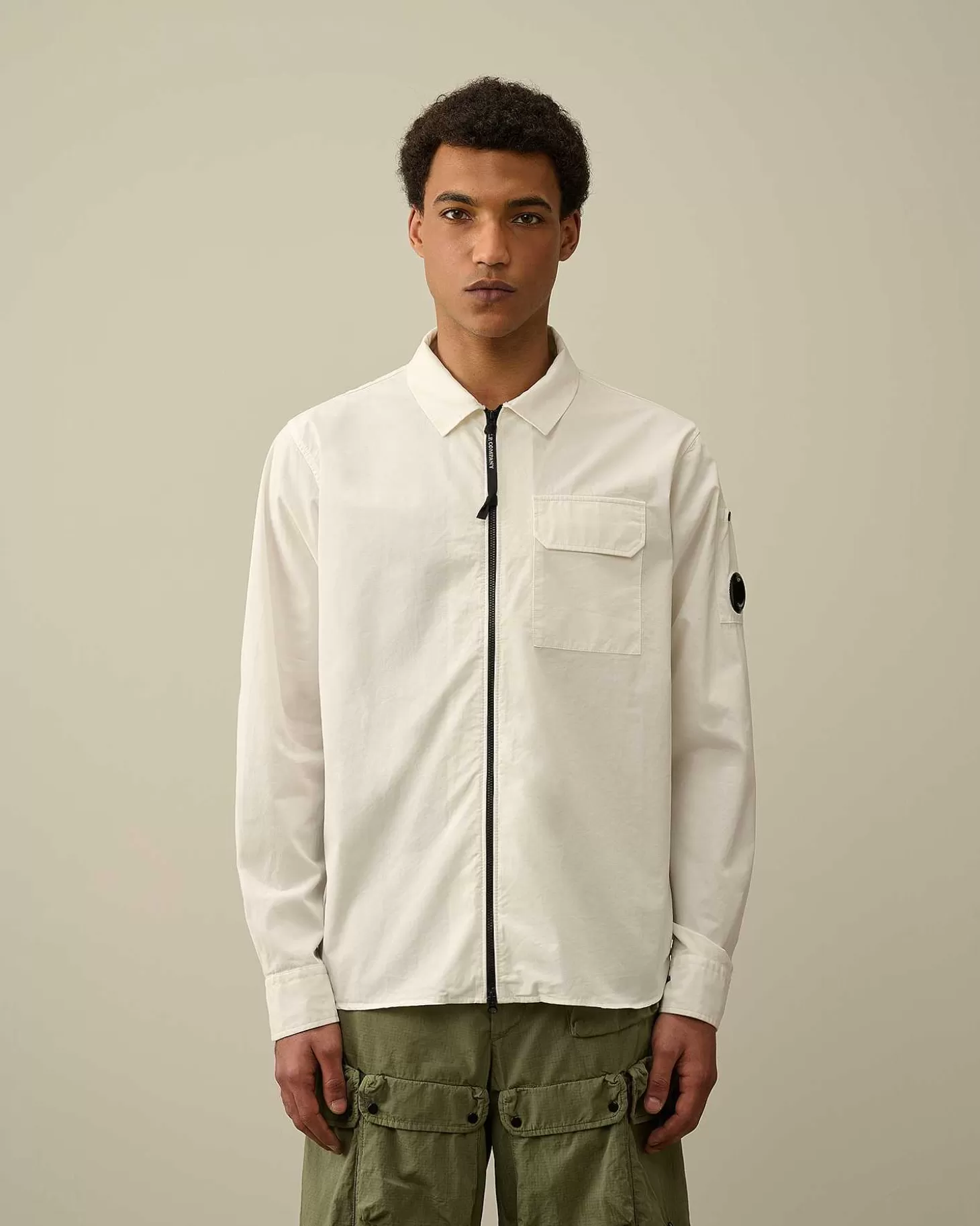 Homme C.P. Company Chemises^Gabardine Zipped Shirt