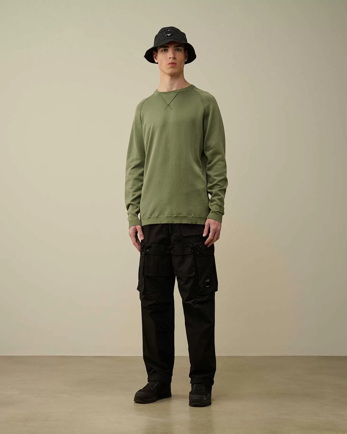 Homme C.P. Company Pulls^Light Terry Knitted Sweatshirt