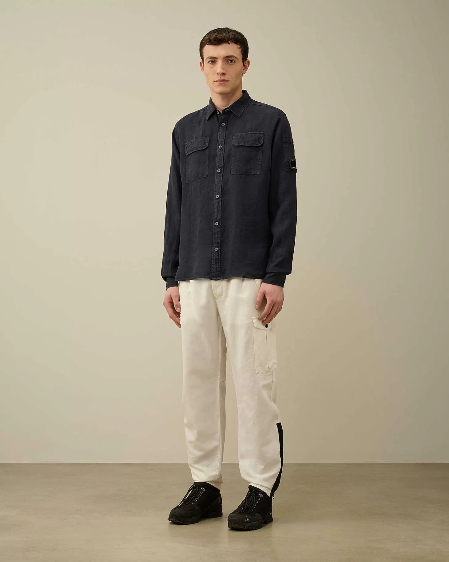 Homme C.P. Company Chemises^Linen Pocket Shirt