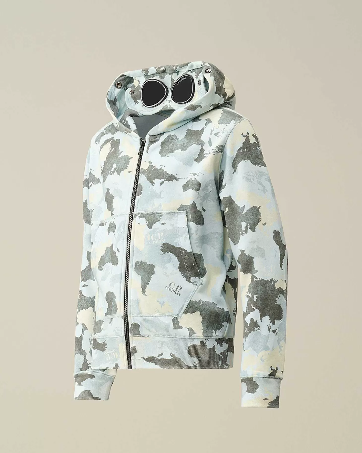 Kids C.P. Company Vêtements 10-14 Ans^U16 Diagonal Fleece Printed Goggle Hoodie